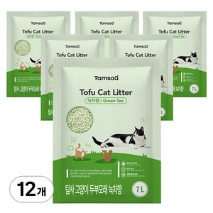 탐사 고양이 두부모래 7L (약 2.8kg), 12개, 녹차향