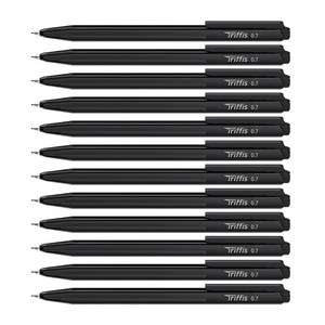 모나미 트리피스 삼각 볼펜 0.7mm, 블랙, 12개