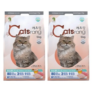캐츠랑 전연령 고양이 건식사료, 2개, 5kg, 닭+참치