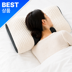 LUPIC 목편한 경추베개 편안한 수면베개 숙면, 1개, 화이트
